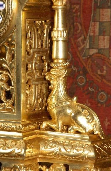 fig 4. Japy Freres Classical Gilt Brass Clock. ~ French - Circa 1870 ~
